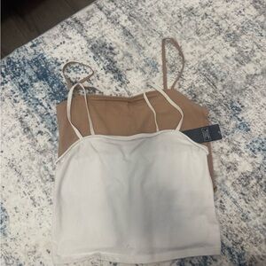 Abercrombie & Fitch White and Tan Camisole Set